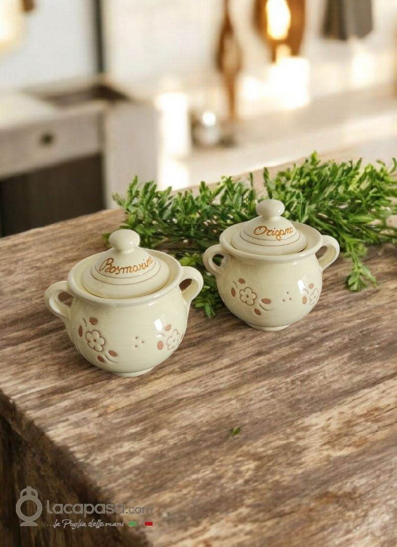 Barattoli Cucina in ceramica - decoro Ulivi - Lacapasa.com