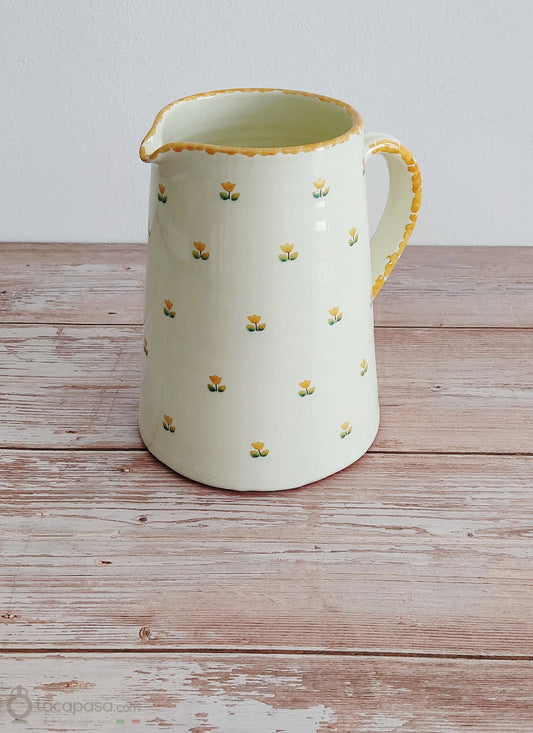 Brocca in ceramica - decoro Tulipano giallo Lacapasa.com