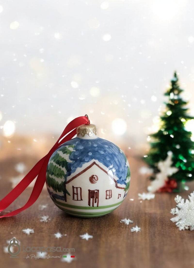 CASETTA - Pallina di Natale in ceramica - Lacapasa.com