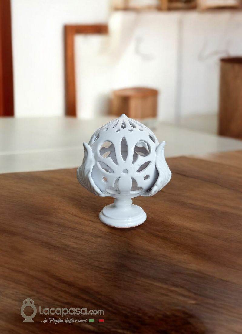 FIOCCO DI NEVE - Pumo Porta candela in ceramica - Lacapasa.com