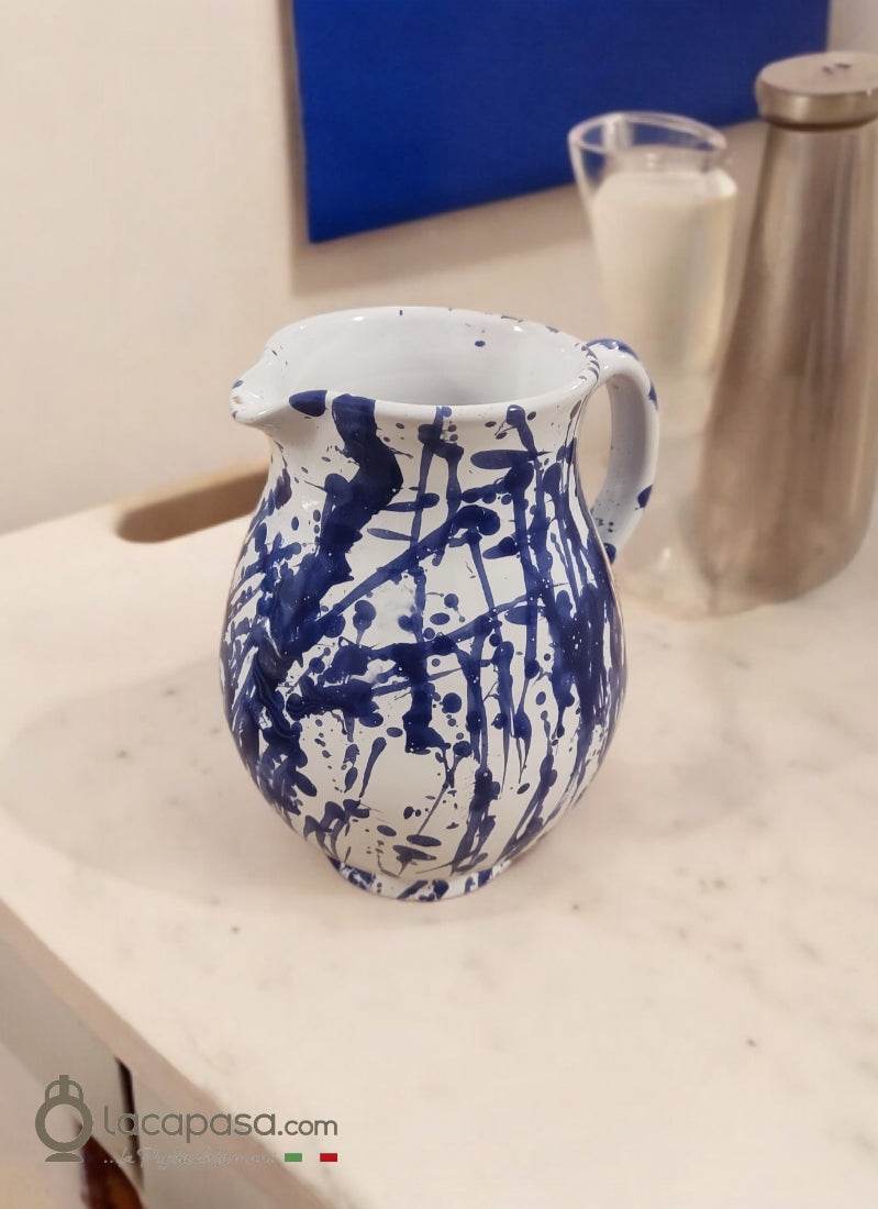 Brocca in ceramica pugliese - decoro Macchia - Lacapasa.com