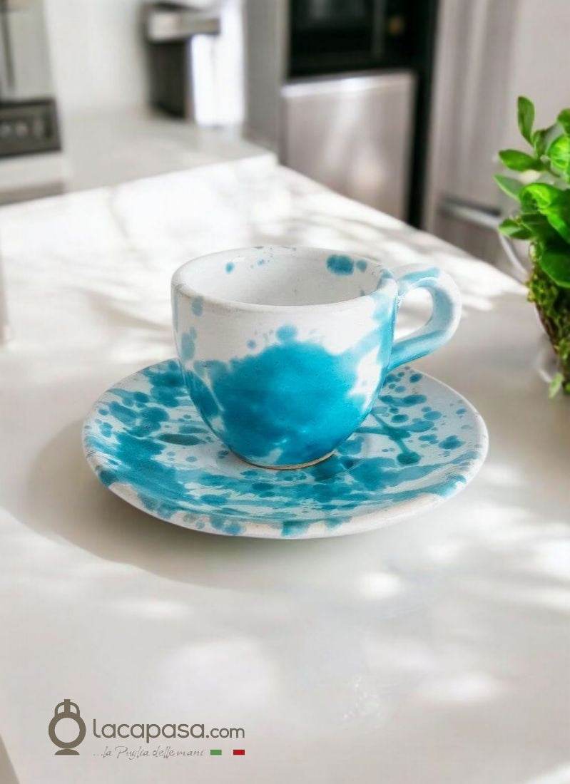 GOCCIA - Tazzina caffè in ceramica - decoro Macchia - Lacapasa.com