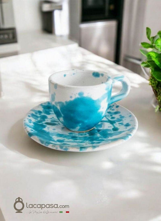 GOCCIA - Tazzina caffè in ceramica - decoro Macchia - Lacapasa.com