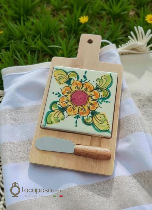 MALVA - Tagliere in legno e ceramica