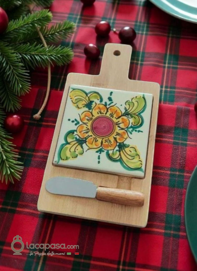 MALVA - Tagliere in legno e ceramica
