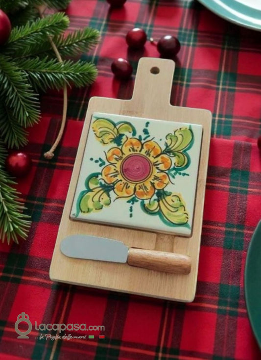 MALVA - Tagliere in legno e ceramica