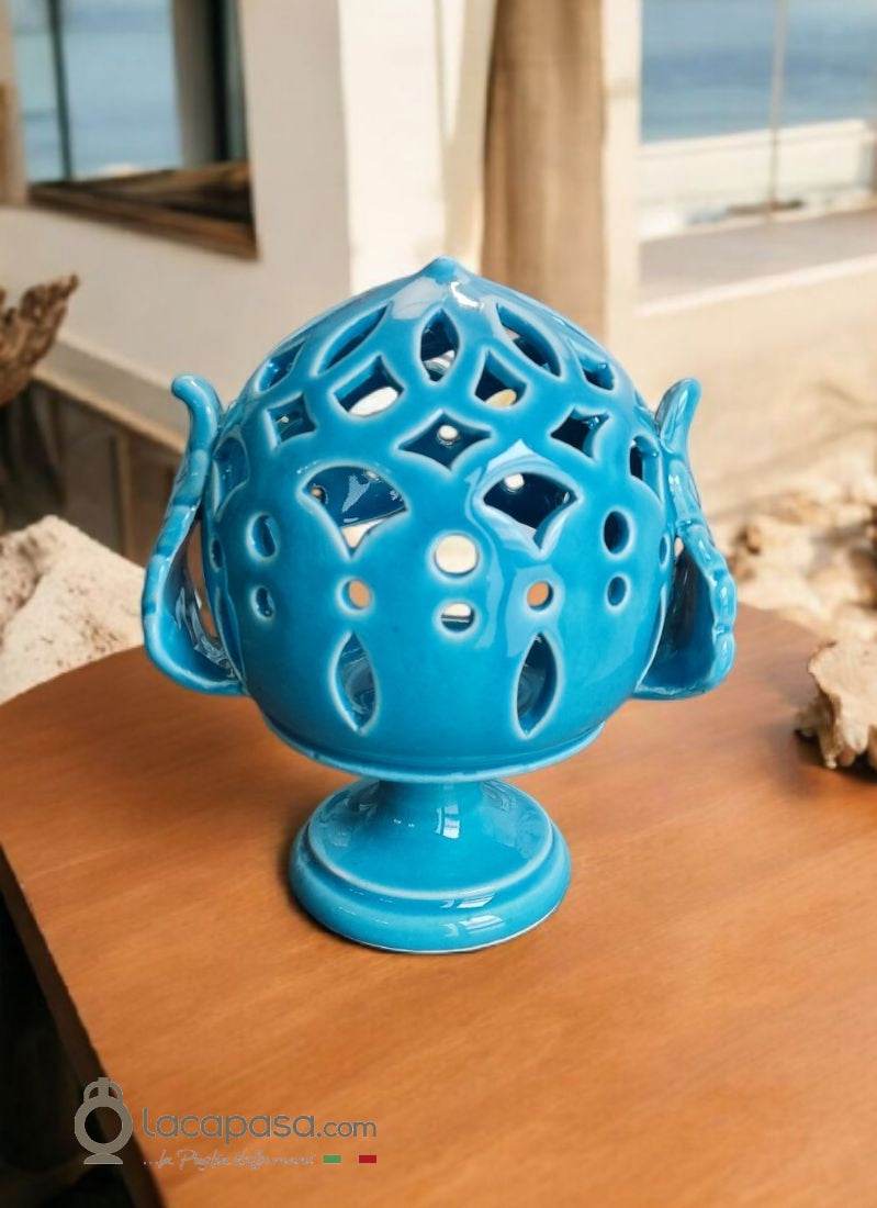 INDACO - Pumo porta candela in ceramica - Lacapasa.com