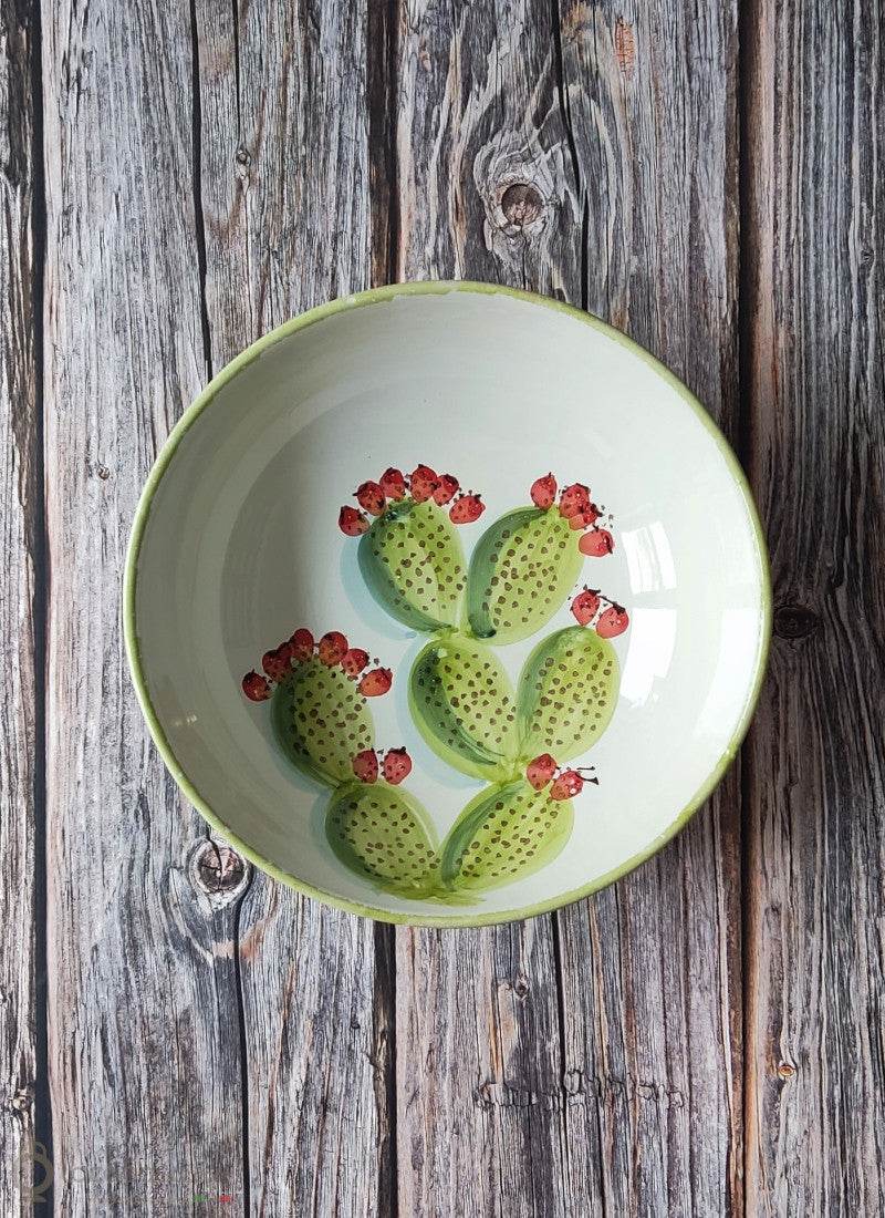 Insalatiera in ceramica - decoro Fico d'India - Lacapasa.com