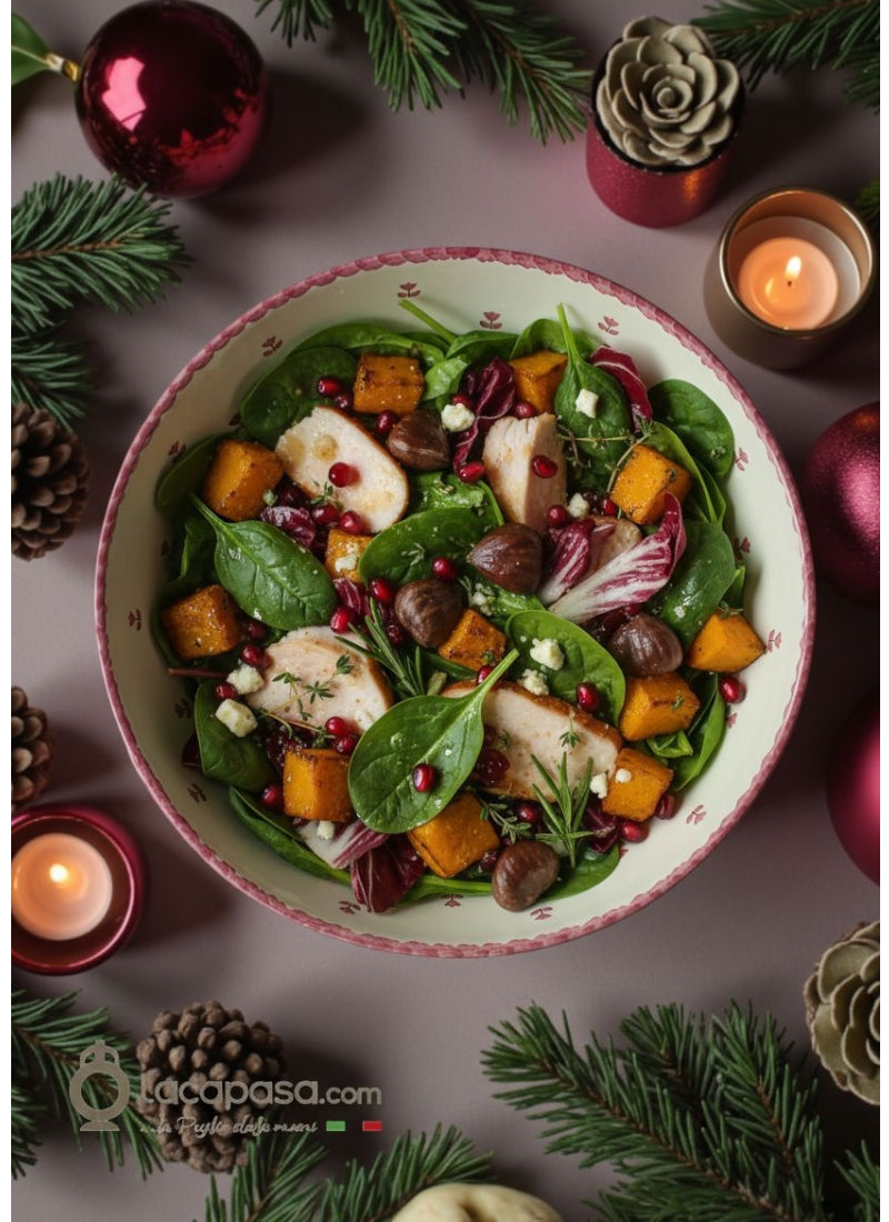 Insalatiera in ceramica pugliese - decoro Tulipano - Lacapasa.com