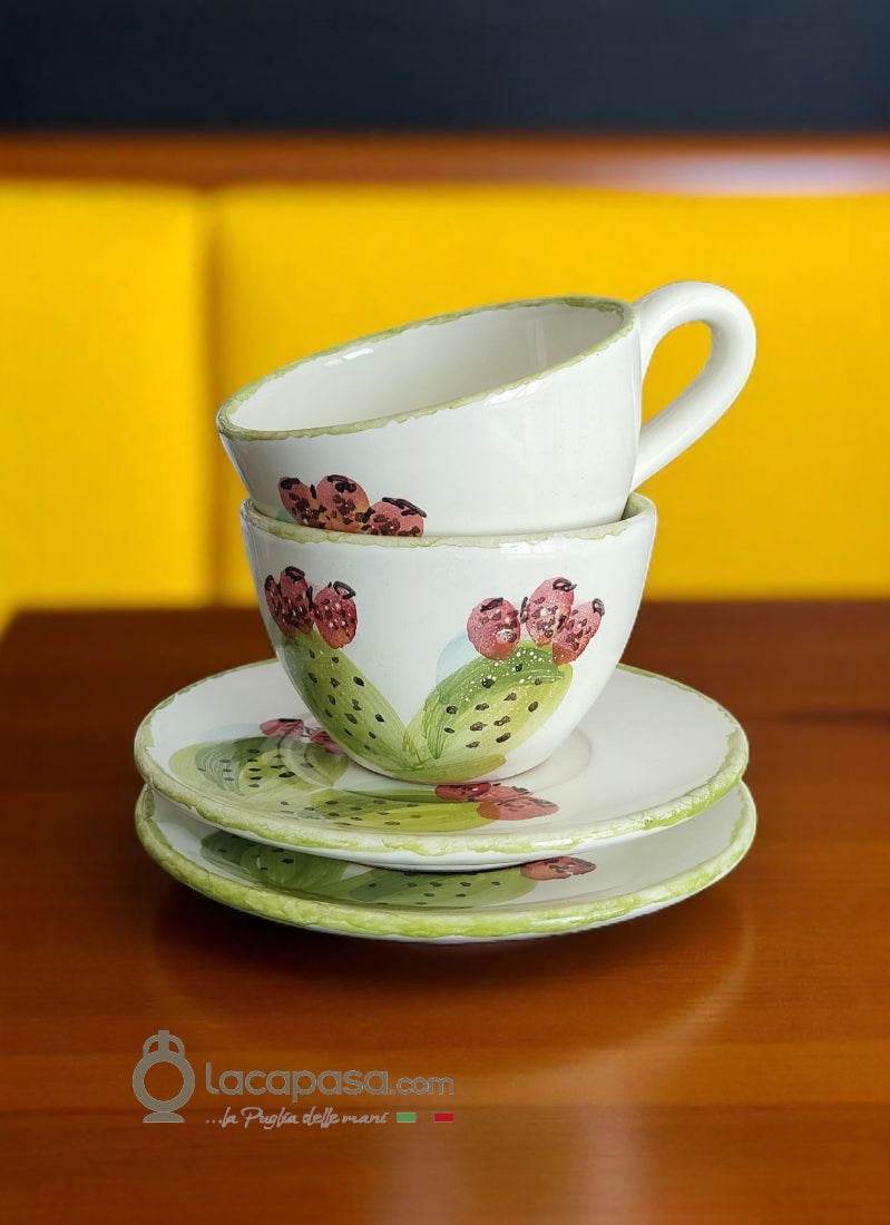 OPUNTIA - Tazza di ceramica - decoro Fico d'India - Lacapasa.com