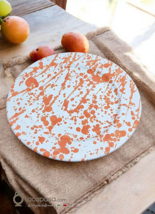 PEPERONE - Set 6 Piatti Piani ceramica - decoro Macchia - Lacapasa.com