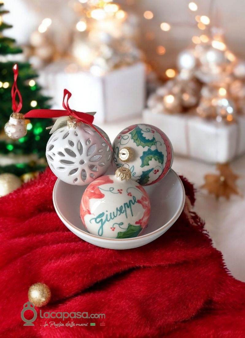 STELLA - Pallina di Natale bomboniera in ceramica - Lacapasa.com