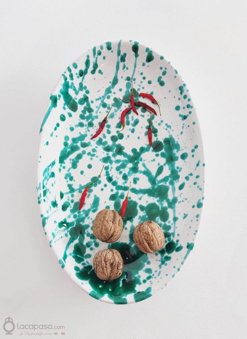 Piatto da portata in ceramica - decoro Macchia - Lacapasa.com