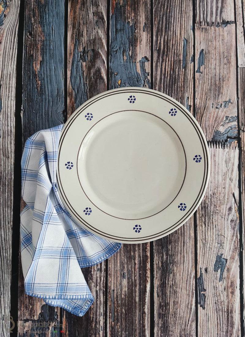 Piatti Rotondi Usa E Getta Con Croce Blu Elegant & Unique 22 Cm - Confezione 8 Pezzi Per Comunione E Cresima