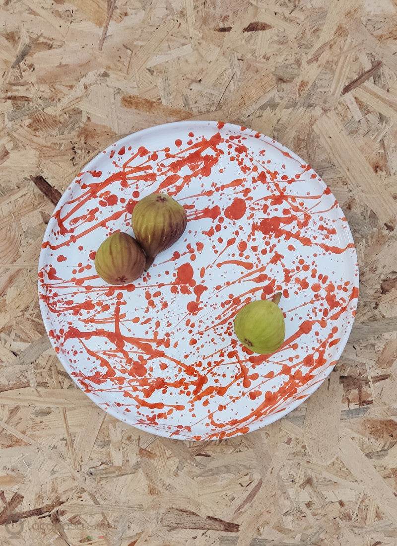 Piatto da portata in ceramica - decoro Macchia - Lacapasa.com