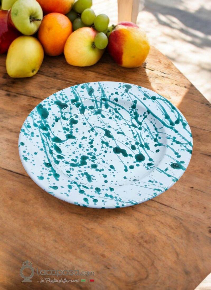 RAMINA - Set 6 Piatti Fondi ceramica - decoro Macchia - Lacapasa.com