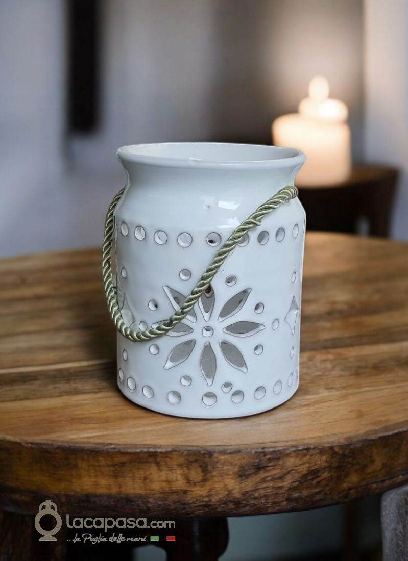 ROSA CANINA - Porta candela in ceramica - Lacapasa.com