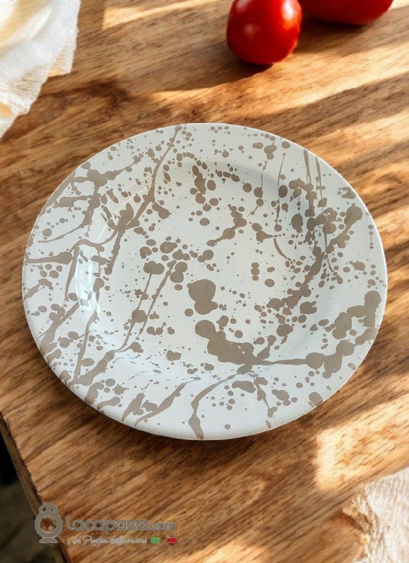 SALVIONE - Set 6 Piatti Fondi ceramica - decoro Macchia - Lacapasa.com