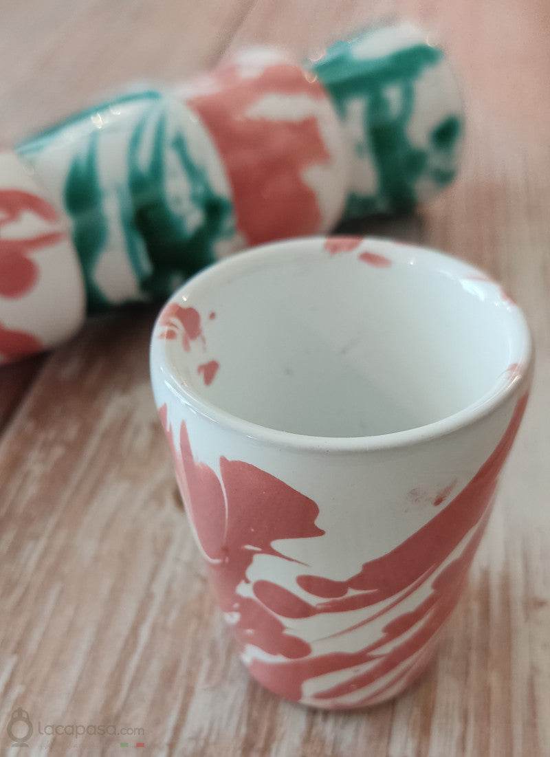 SET 6 Bicchieri limoncello ceramica - decoro Macchia - Lacapasa.com