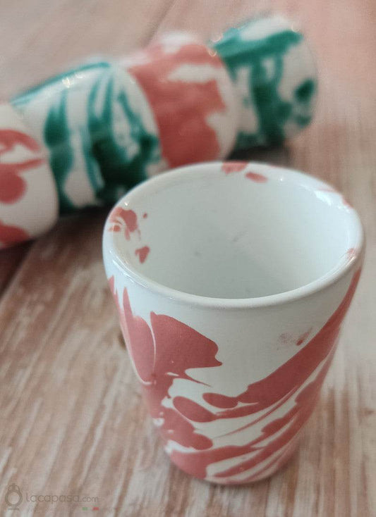 SET 6 Bicchieri limoncello ceramica - decoro Macchia - Lacapasa.com