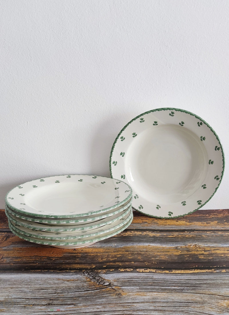 SET 6 Piatti Fondi ceramica – decoro Tulipano verde –