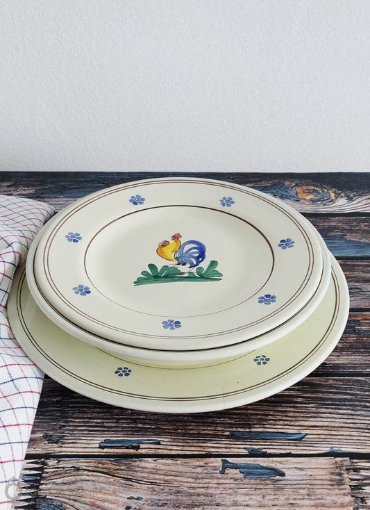 SET Piatti in ceramica – decoro Gallo - diam. 28 cm - Lacapasa.com