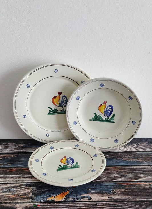 SET Piatti in ceramica – decoro Gallo - diam. 28 cm - Lacapasa.com
