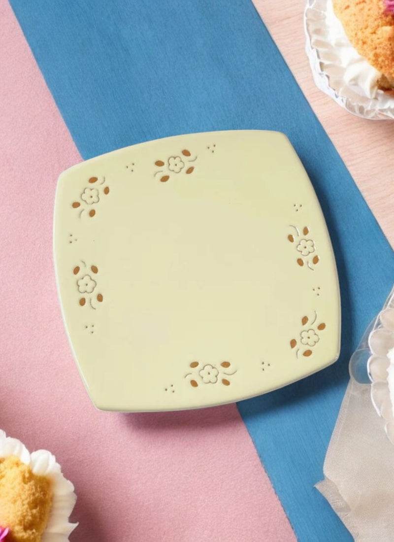SET 6 Piatti Quadrati in ceramica - decoro Ulivi - Lacapasa.com