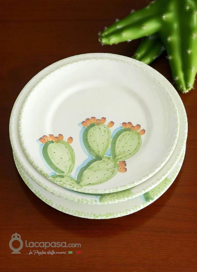 SET Piatti in ceramica – decoro Fico d'India - Lacapasa.com