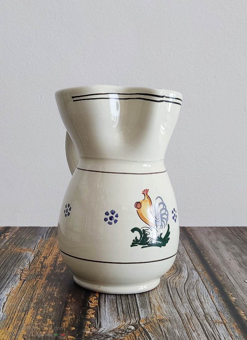 SRULO - Brocca in ceramica - decoro Gallo - Lacapasa.com