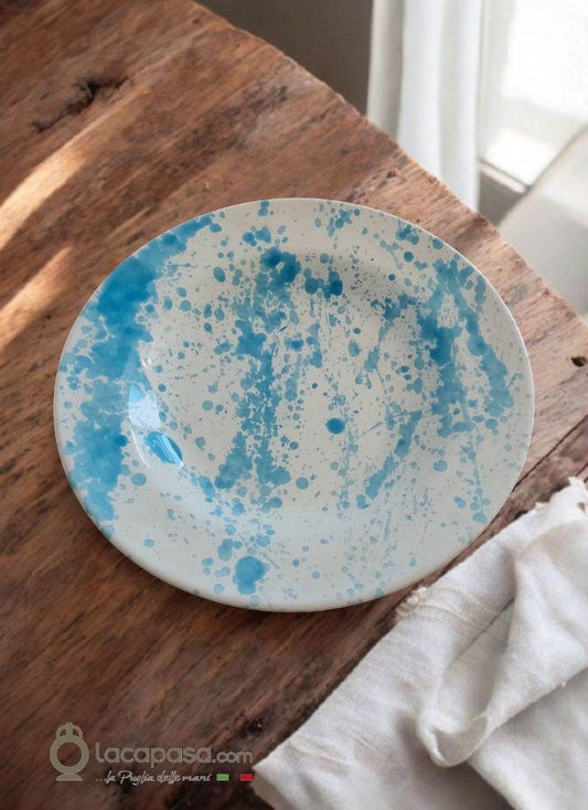 TURCHESE - Set 6 Piatti Fondi ceramica - decoro Macchia - Lacapasa.com