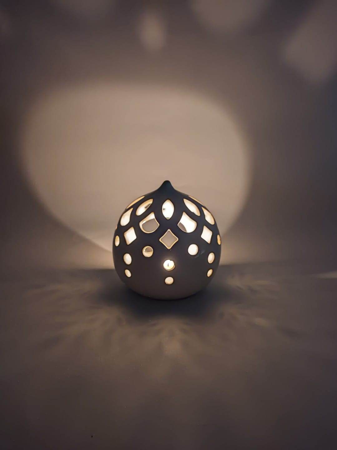 VIBURNO - Porta candela bomboniera ceramica - Lacapasa.com