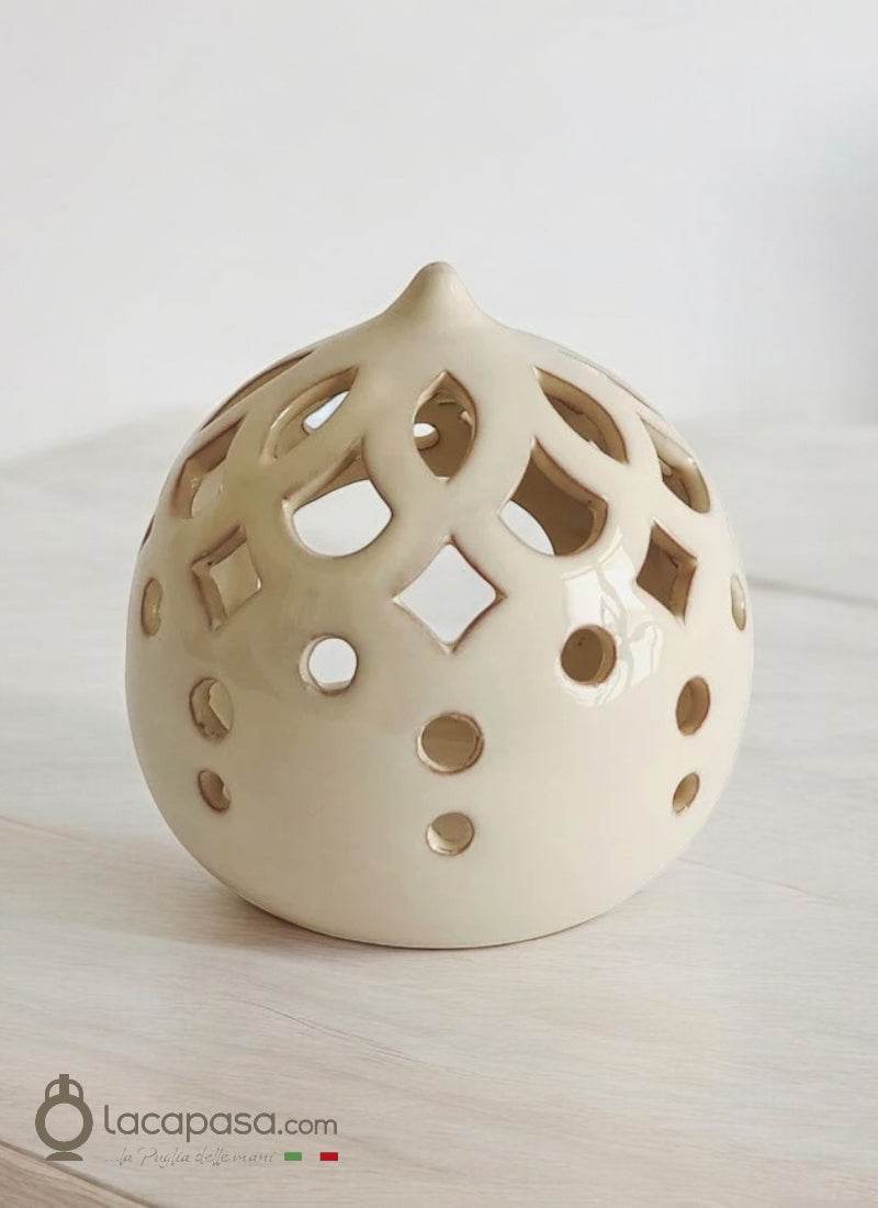 VIBURNO - Porta candela bomboniera ceramica - Lacapasa.com