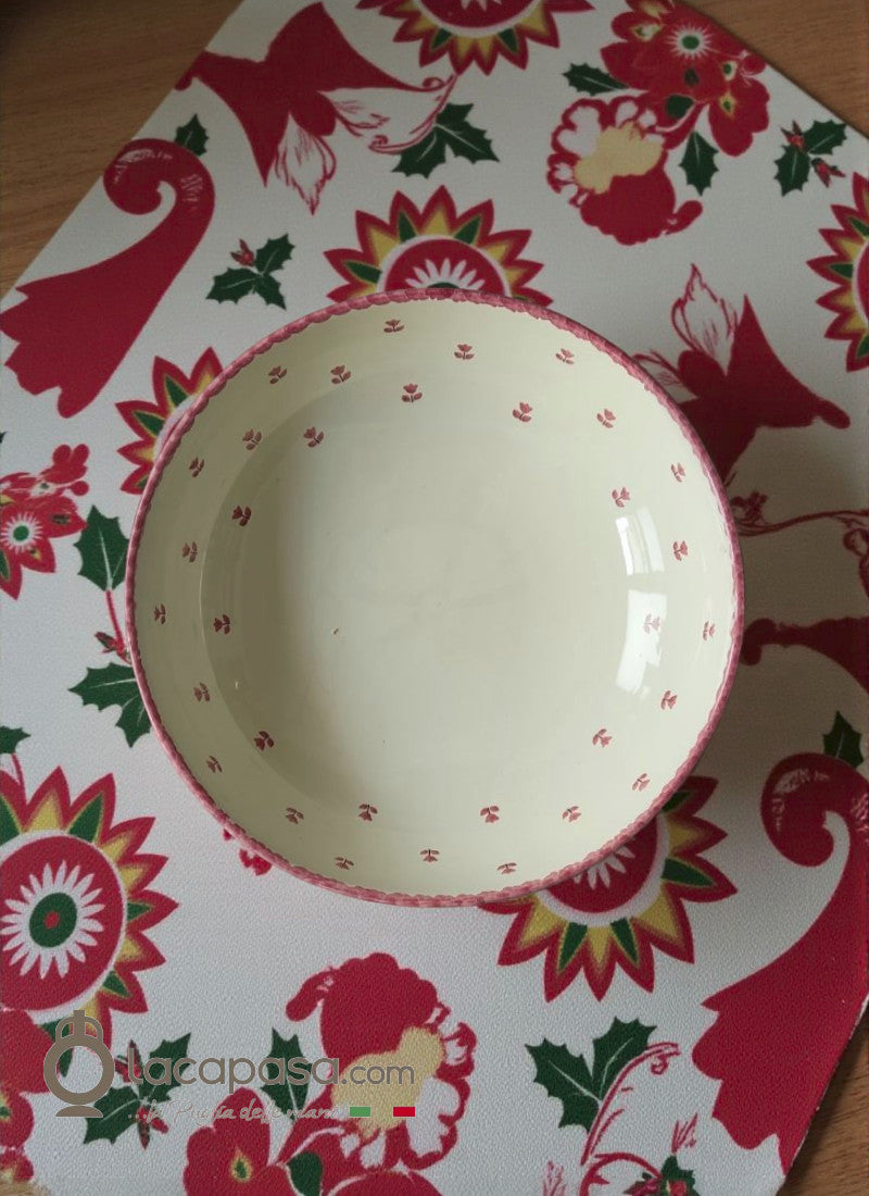 Insalatiera ceramica - decoro Tulipano rosso