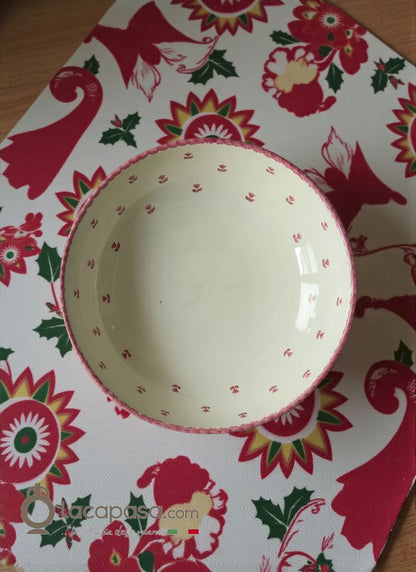 Insalatiera ceramica - decoro Tulipano rosso