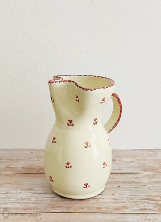 Brocca Srulo in ceramica - decoro Tulipano