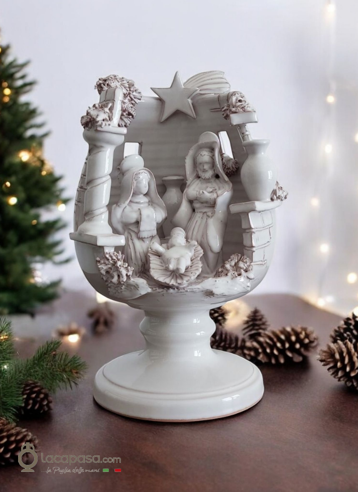 AGNUS - Presepe in ceramica bianca - Lacapasa.com - Shop Online di Ceramiche Artigianali e Tipicità Pugliesi