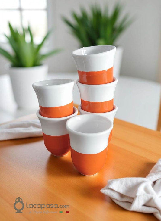 ARANCIA - SET 6 Bicchieri in ceramica pugliese - Lacapasa.com