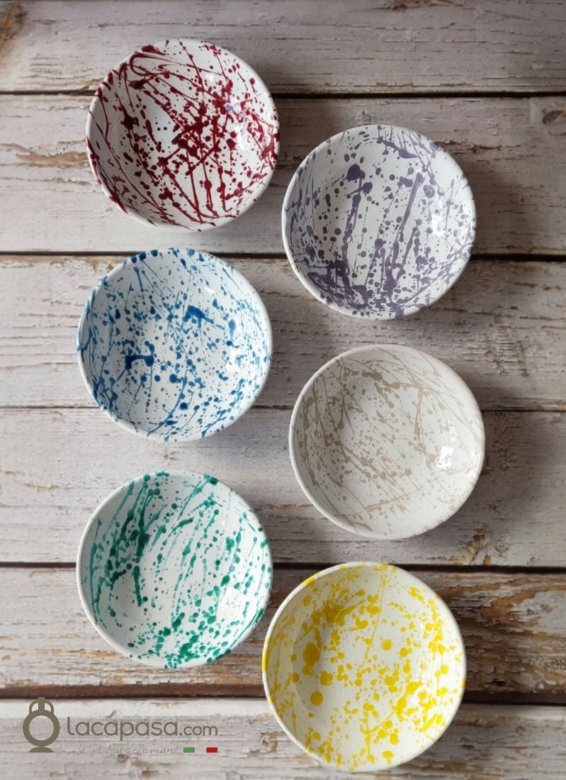ASPARAGO - Set 6 Piatti Fondi Coppa - decoro Macchia - Lacapasa.com