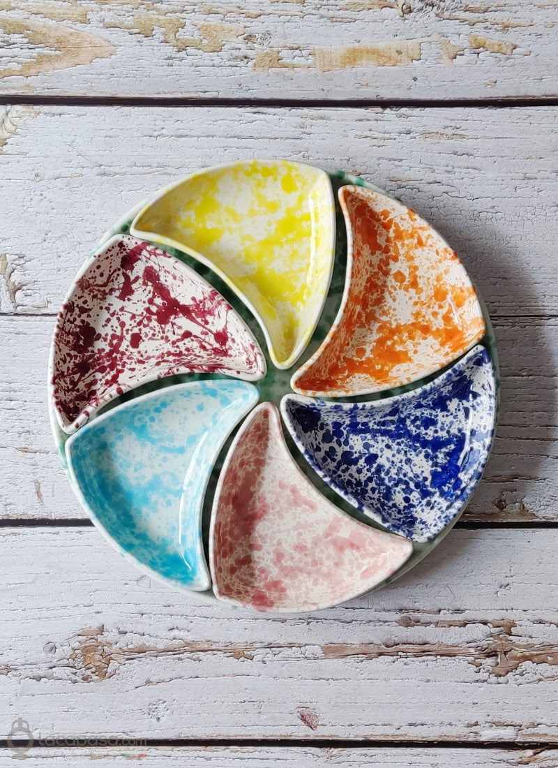 SPIRALE - Antipastiera colorata in ceramica artigianale