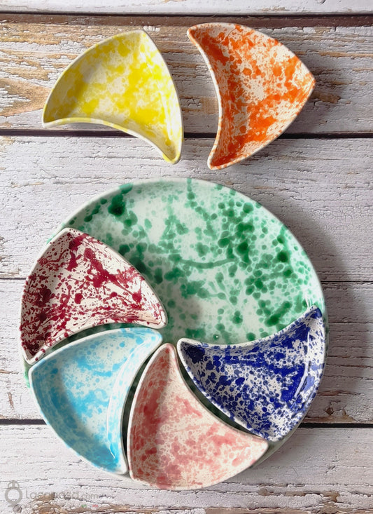 SPIRALE - Antipastiera colorata in ceramica artigianale