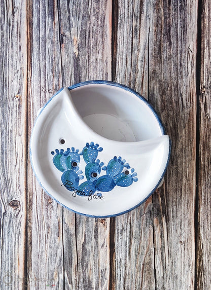 Bagna Frise ceramica blu - decoro Fico d'India Lacapasa.com