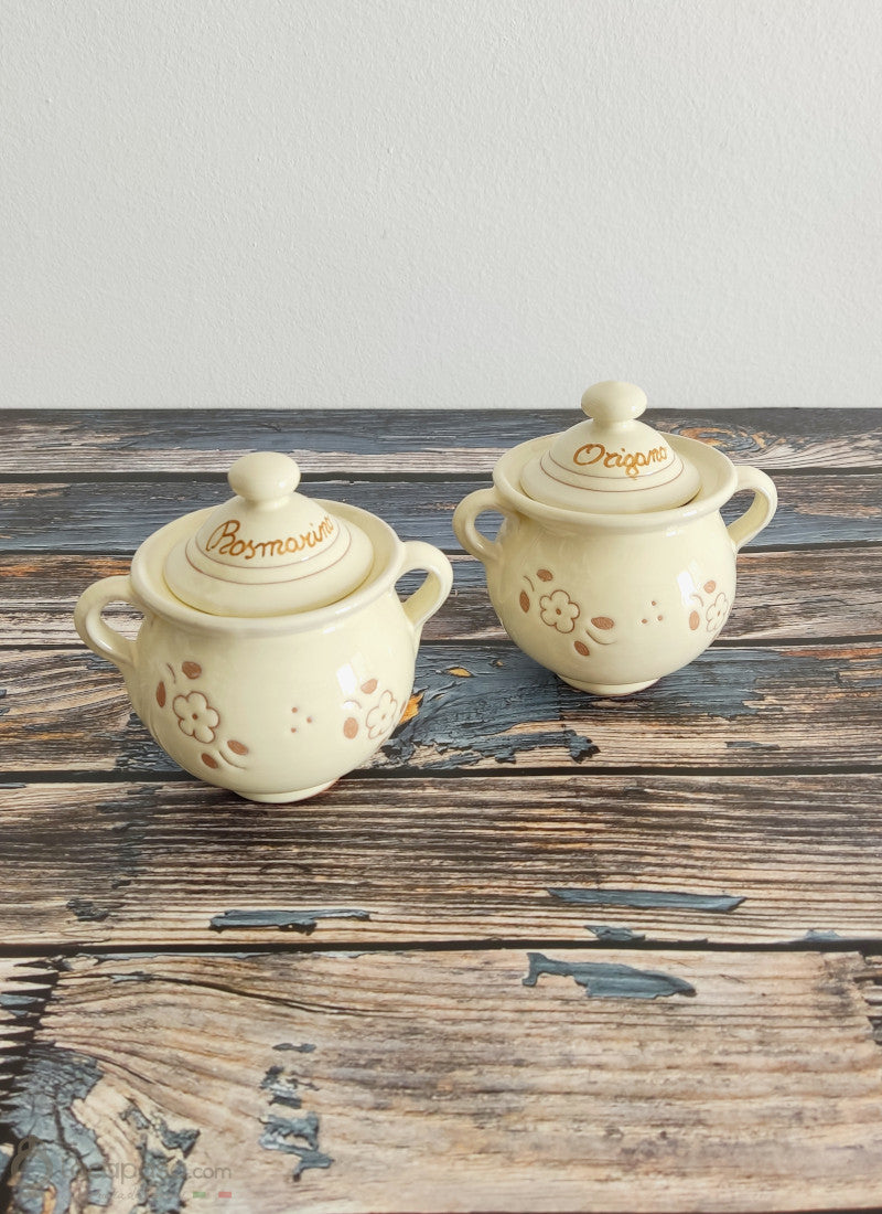 Barattoli Cucina in ceramica - decoro Fiori Incisi - Lacapasa.com