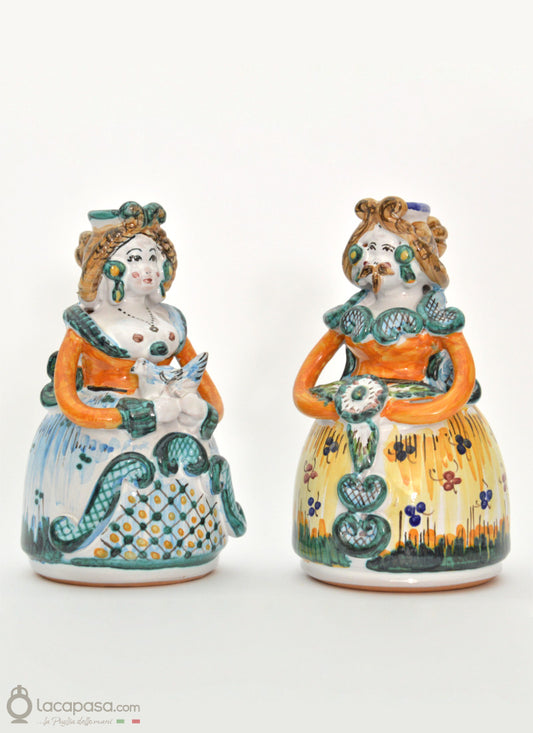 Coppia di Pupe Pugliesi in ceramica - Lacapasa.com