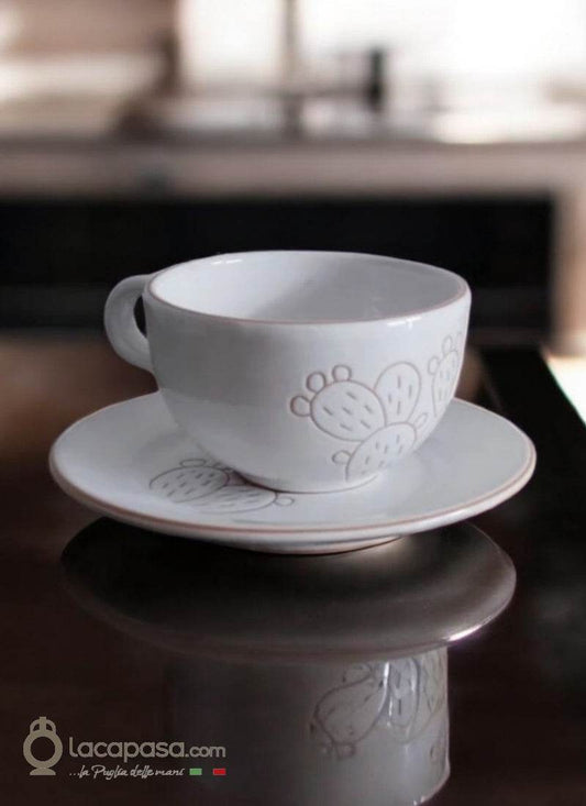 FICO D'INDIA BIANCO - Tazza Colazione di ceramica - Lacapasa.com