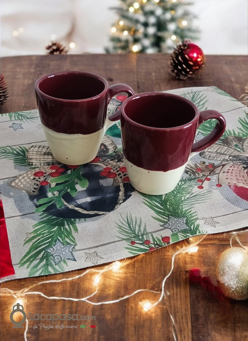 FONDENTE - SET 2 Tazze Mug ceramica - Xmas - Lacapasa.com