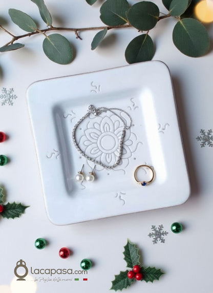 GHIACCIO - Portagioie in ceramica- Xmas - Lacapasa.com