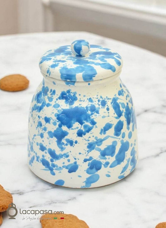 GOCCIA - Biscottiera in ceramica - decoro Macchia - Lacapasa.com