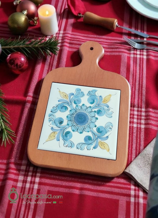 TAGLIERE in legno e ceramica