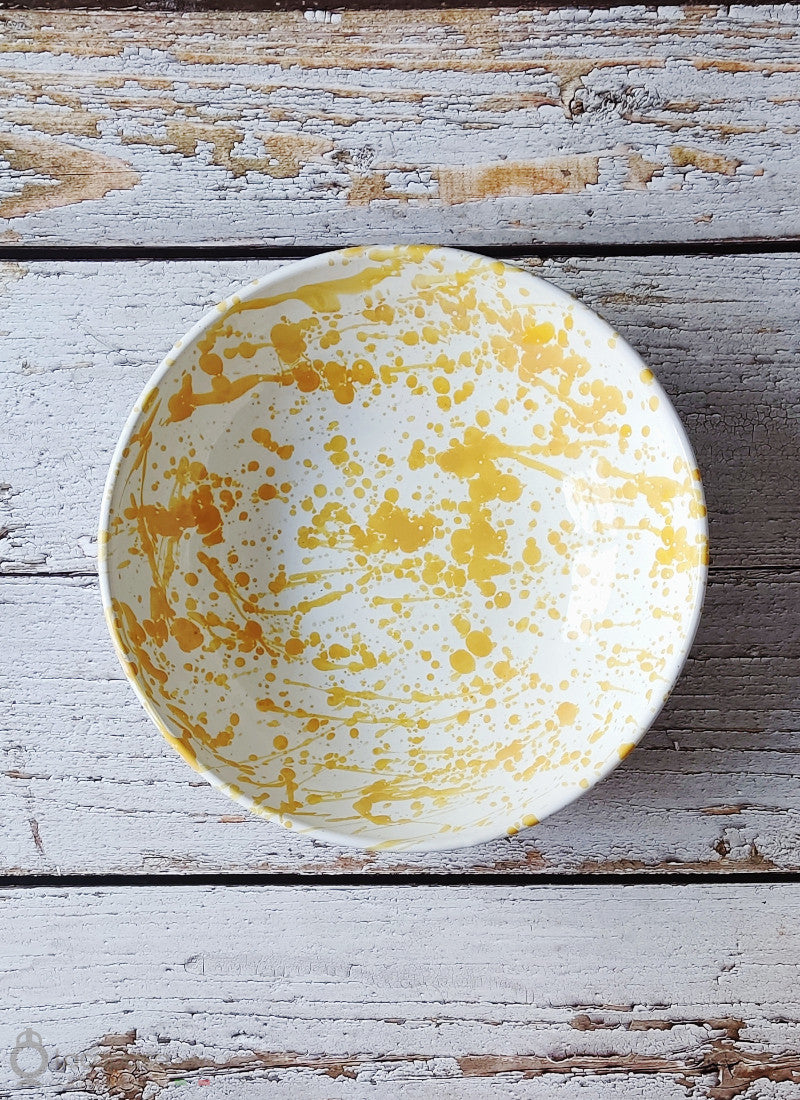 Insalatiera in ceramica - decoro Macchia giallo - Lacapasa.com